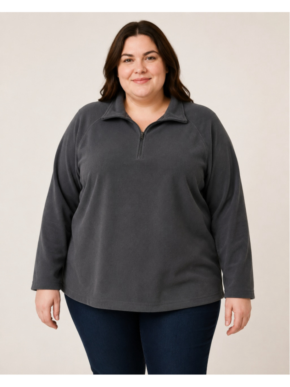 Women's Columbia Fleece Pullover Sweatshirt Grey Size 1X